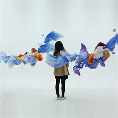 Dreamy Blue Paper Art Installation