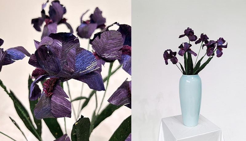 Artificial Mini Crepe Paper Iris Artificial Mini Crepe Paper Iris